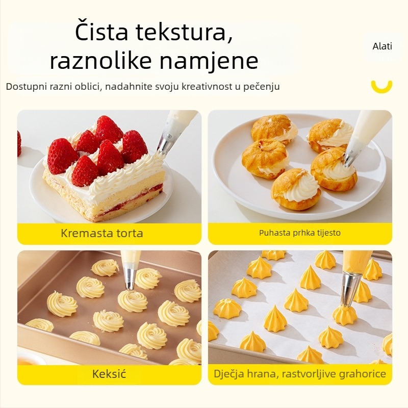 Set vrhova za ukrašavanje torti, 24 komada, od 304 nehrđajućeg čelika, za ukrašavanje torti, moderni minimalistički stil