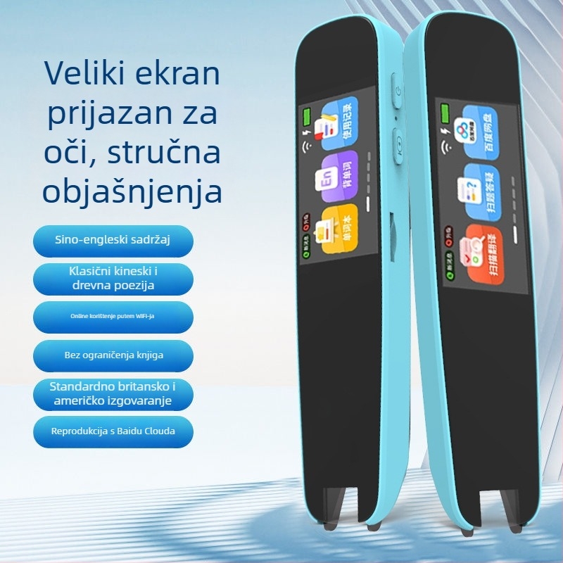 Čitačka olovka A9 – plastika, 5V, punjiva litijska baterija, uređaj za čitanje