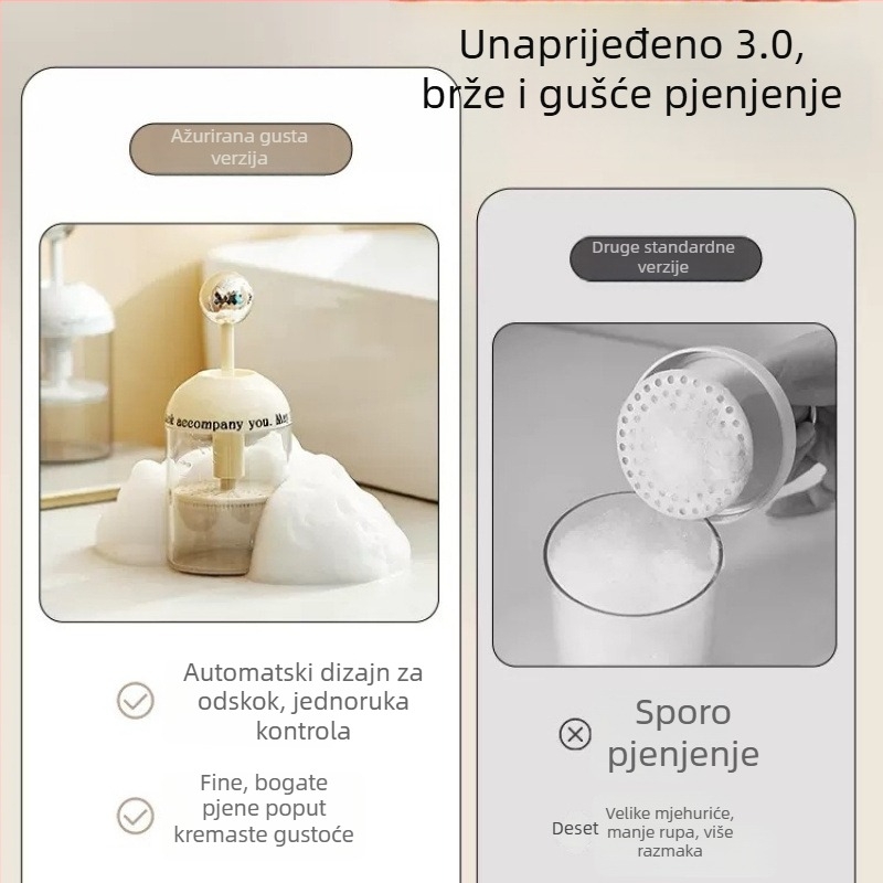 Automatska pjenilica za lice, šampon i gel za tuširanje – boca za pjenu; materijal: svilenkasto cvijeće; nije uvezeno; bez prilagodbe