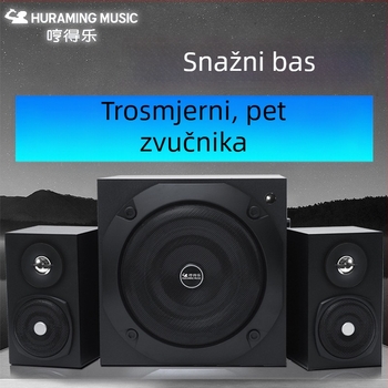 Giant Cannon Bluetooth zvučnik 2.1 – kućni audio sustav s drvenim kućištem i subwooferom