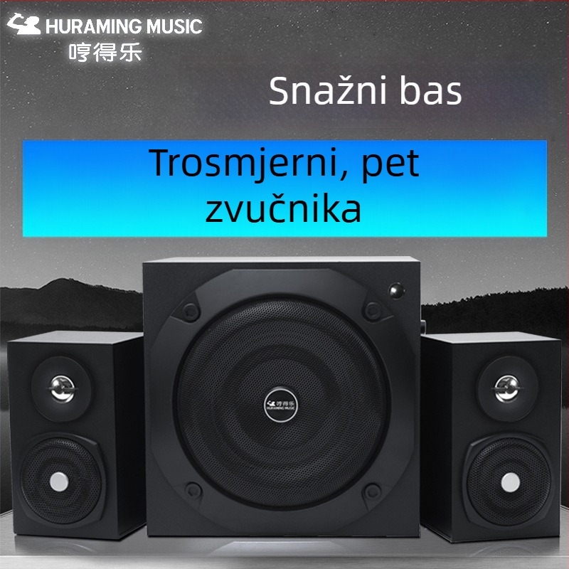 Giant Cannon Bluetooth zvučnik 2.1 – kućni audio sustav s drvenim kućištem i subwooferom