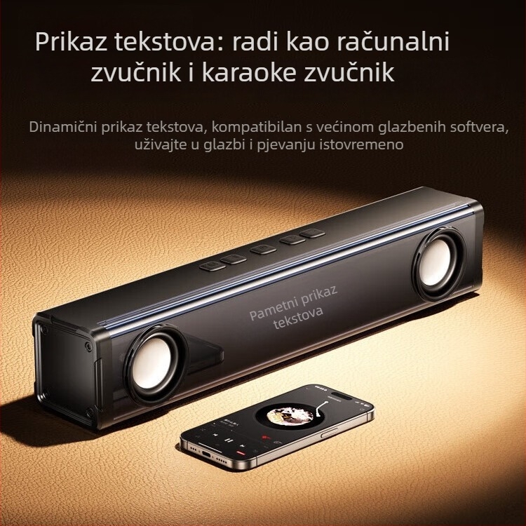 K100 Bluetooth karaoke sustav zvučnika, s dva zvučnika, Bluetooth 5.3, 30W, ugrađena baterija 4000–6000 mAh, frekvencijski raspon 100 Hz–20 kHz, SNR ≥75 dB