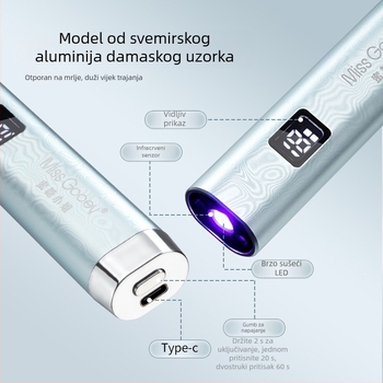 Bar-stil UV lampa za nokte sa pametnim senzorom za brzo sušenje gel noktiju, metalno kućište