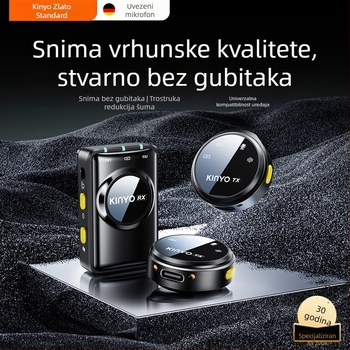 M60 mikrofoni za ovratnik za prijenos uživo i studijsko snimanje uz smanjenje šuma, ugrađena baterija 2000–4000mAh, autonomija 6–8 h, frekvencijski raspon 100 Hz–20 kHz, SNR ≥75 dB, napajanje 5V/5W