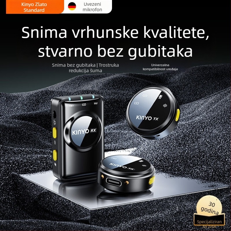 M60 mikrofoni za ovratnik za prijenos uživo i studijsko snimanje uz smanjenje šuma, ugrađena baterija 2000–4000mAh, autonomija 6–8 h, frekvencijski raspon 100 Hz–20 kHz, SNR ≥75 dB, napajanje 5V/5W