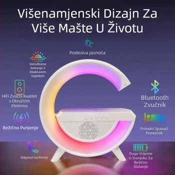Višestruki Bluetooth zvučnik i stolna lampica – noćna rasvjeta uz krevet, Bluetooth, 5W, ugrađena baterija, 40Hz-20kHz, SNR ≥70dB