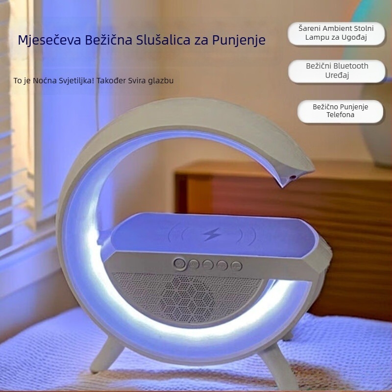 Višestruki Bluetooth zvučnik i stolna lampica – noćna rasvjeta uz krevet, Bluetooth, 5W, ugrađena baterija, 40Hz-20kHz, SNR ≥70dB