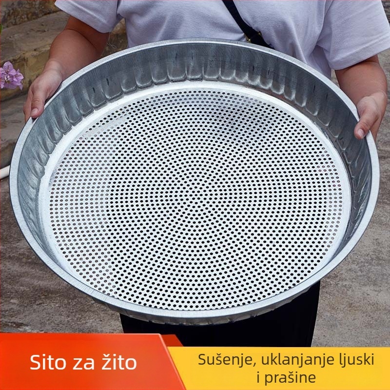 Nehrđajuće čelično sito za brašno, kružni oblik, gusto mrežasto s malim otvorima, višenamjenski integrirani dizajn, za sušenje zrna