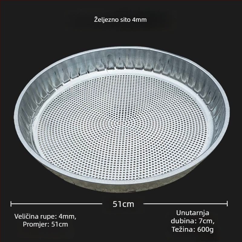 Nehrđajuće čelično sito za brašno, kružni oblik, gusto mrežasto s malim otvorima, višenamjenski integrirani dizajn, za sušenje zrna