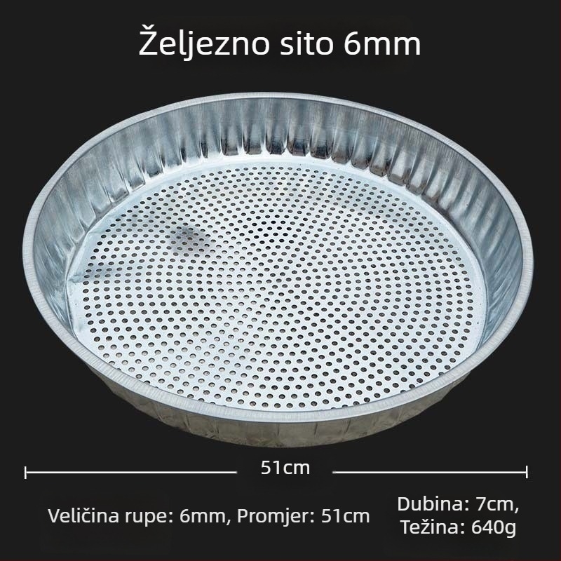 Nehrđajuće čelično sito za brašno, kružni oblik, gusto mrežasto s malim otvorima, višenamjenski integrirani dizajn, za sušenje zrna
