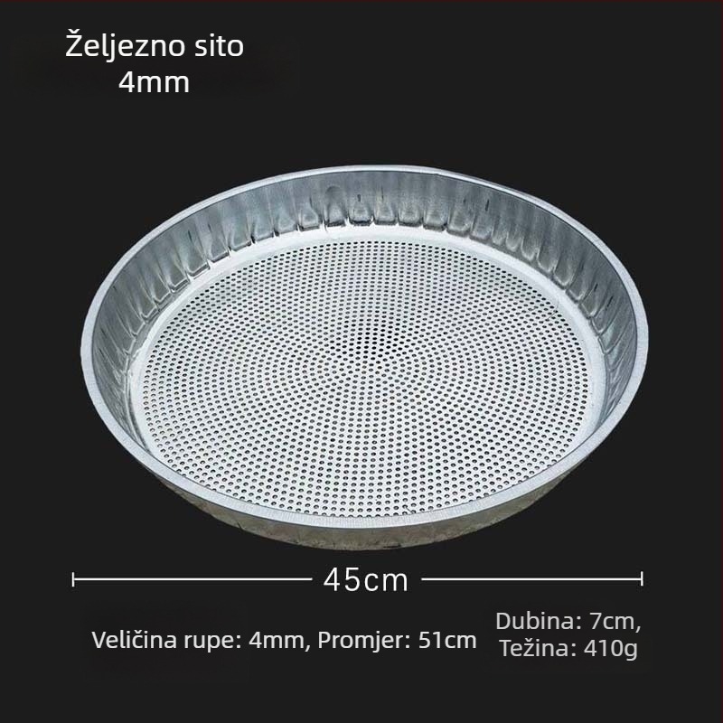 Nehrđajuće čelično sito za brašno, kružni oblik, gusto mrežasto s malim otvorima, višenamjenski integrirani dizajn, za sušenje zrna