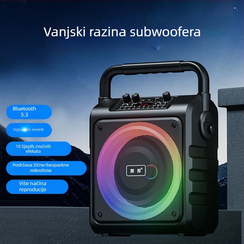 Bežični Bluetooth prijenosni vanjski zvučnik – s ugrađenom baterijom, 2 zvučnika, 100 Hz–20 kHz, SNR ≥70 dB