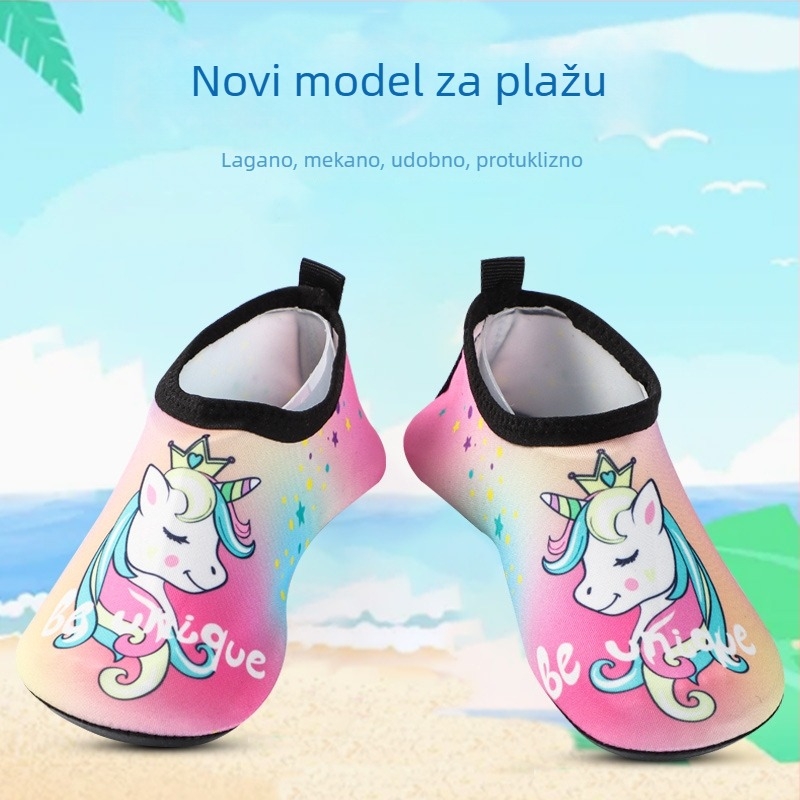 Dječje vodene tenisice za plažu i vodne aktivnosti — protuklizna TPR podloga, brzo sušenje, mek potplat, niski kroj, gornji dio od poliestera