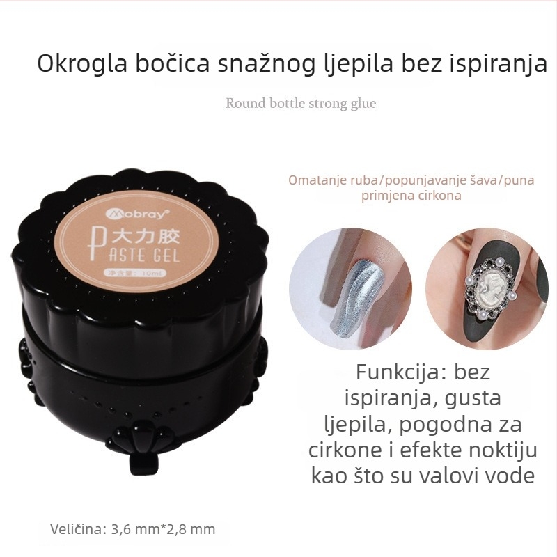Lepilo za nokte - 10 ml, fotopolimerno ljepilo koje se stvrdnjava na svjetlu, višenamjensko, domaća marka s odobrenom privatnom etiketom