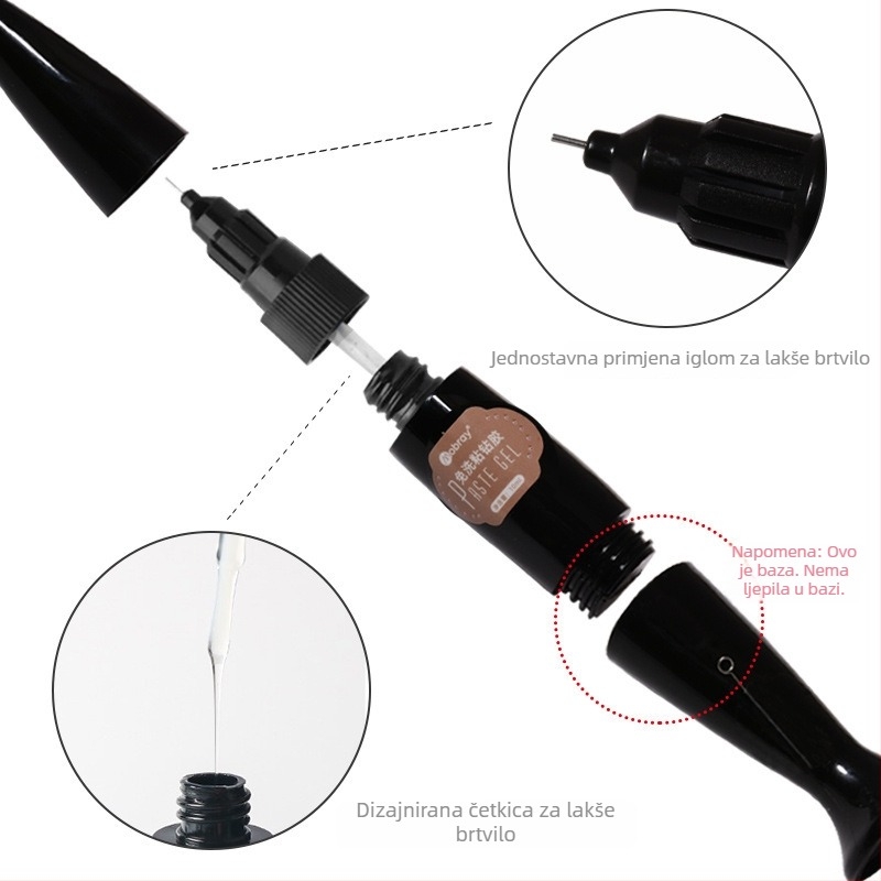Lepilo za nokte - 10 ml, fotopolimerno ljepilo koje se stvrdnjava na svjetlu, višenamjensko, domaća marka s odobrenom privatnom etiketom