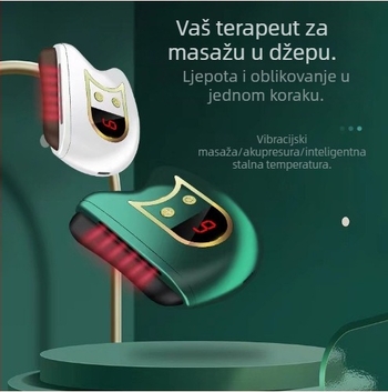 Električni masažer za lice s infracrvenom funkcijom; ugrađena baterija 300–500 mAh; IPX1 vodootporan; pogodan za kućnu upotrebu.