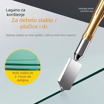 Rolni stakleni rezač s dijamantnom oštricom za debelo staklo, rezanje pločica, ručni škrabac, višenamjenski valjkasti nož