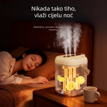 Vlaživač zraka za kućnu upotrebu s 3 mlaznicama magle, USB napajanje, spremnik ≤0,5 L, za prostorije do 10 m², buka 36–45 dB
