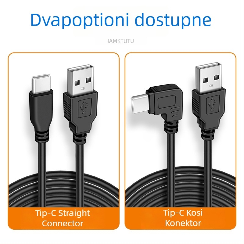 Type-C napajajući kabel za dash cam — Digital Fox, univerzalna kompatibilnost