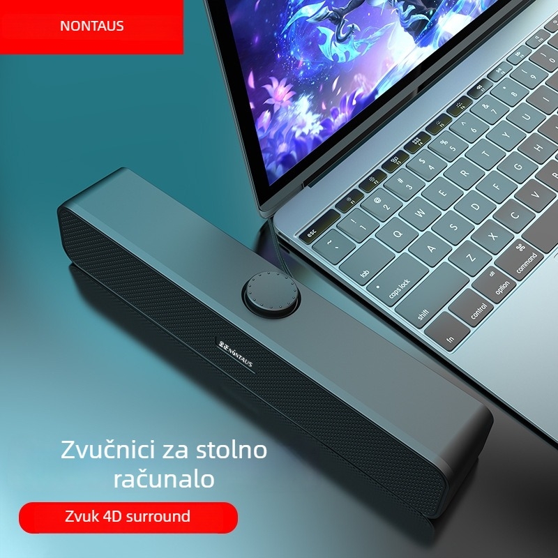 Desktop USB gaming zvučni sustav s RGB osvjetljenjem, 4 zvučnika, 5W snaga, 3D/virtualni surround zvuk