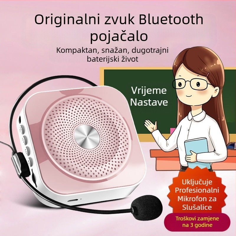 Prijenosni zvučnik s ugrađenim mikrofonom za računalo karaoke, baterija 1200–2000 mAh, trajanje 8–12 sati, snaga 1 W, SNR ≥100 dB