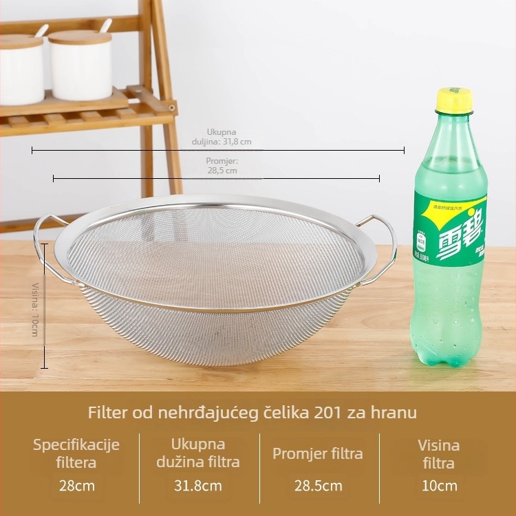Nehrđajuća čelična filtar mreža za šećer, sezam, sojino mlijeko, čaj s mlijekom i sokove – 304