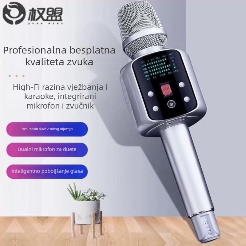 R2Pro karaoke mikrofon s ugrađenom zvučnom kartom – kućni KTV set, prilagodljiva usmjerenost zvuka, SNR ≥ 70 dB