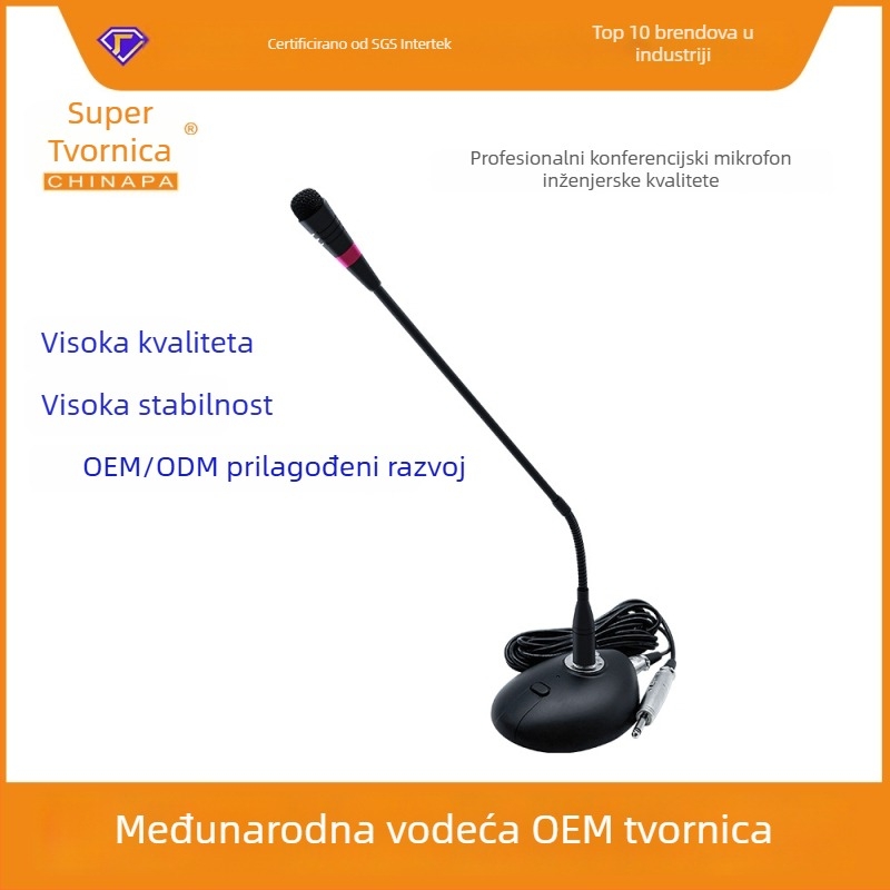 Vezani mikrofon s gooseneck vratom za emitiranje i konferencije — profesionalni kondenzatorski mikrofon, karaoke mikrofon, 48V phantom napajanje