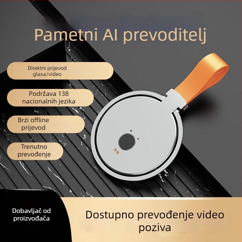 Inteligentni prijevodnik s prevođenjem videa i glasa u stvarnom vremenu, simultani prijevod, Bluetooth, aluminijska legura, držač za telefon