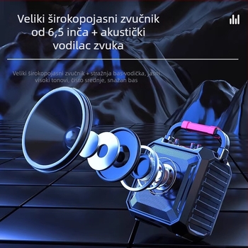 Newman prijenosni Bluetooth zvučnik za vanjsku upotrebu i karaoke, 18W, Bluetooth 5.0, baterija 4000-6000 mAh, raspon frekvencija 80 Hz-18 kHz, SNR ≥75 dB