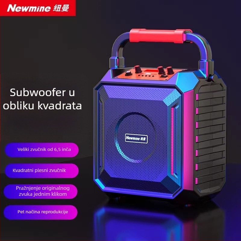 Newman prijenosni Bluetooth zvučnik za vanjsku upotrebu i karaoke, 18W, Bluetooth 5.0, baterija 4000-6000 mAh, raspon frekvencija 80 Hz-18 kHz, SNR ≥75 dB