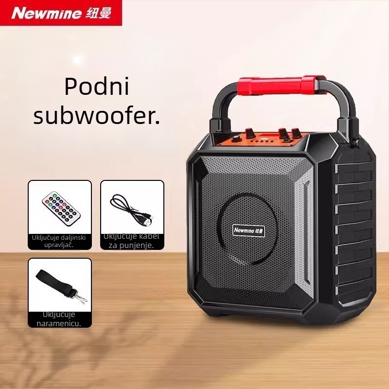 Newman prijenosni Bluetooth zvučnik za vanjsku upotrebu i karaoke, 18W, Bluetooth 5.0, baterija 4000-6000 mAh, raspon frekvencija 80 Hz-18 kHz, SNR ≥75 dB