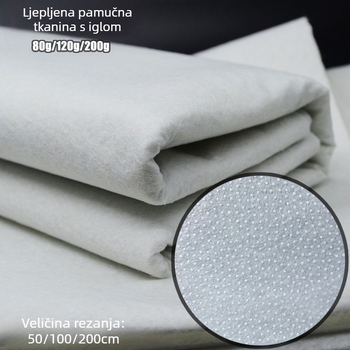 Panel od iglom probijanog pamuka sa jedinstvenom ljepilom na jednoj strani | Poliestersko-pamučni kompozit | Opcije težine: 80 g, 120 g, 200 g | Za podlogu odjeće i DIY unutarnja podstava