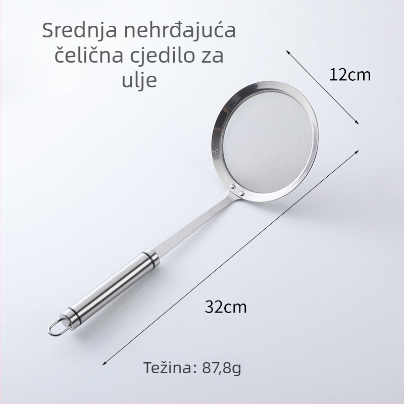 Jialebao – 304 nehrđajući čelik, ručno sito za filtriranje soka i sojinog mlijeka, višenamjensko sito za brašno i žlica za prženje