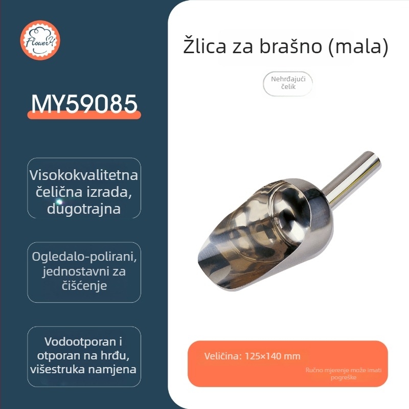 Prosijac za brašno od nehrđajućeg čelika, ručni, ultrasitna mreža, moderni minimalistički dizajn
