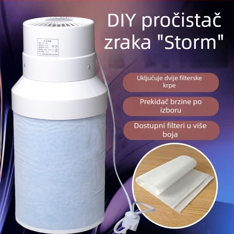 Filter za uređaj za pročišćavanje zraka: uklanjanje formaldehida i mirisa, uklanjanje dima, podesiva brzina, pogodno za prostore 61 m² i više