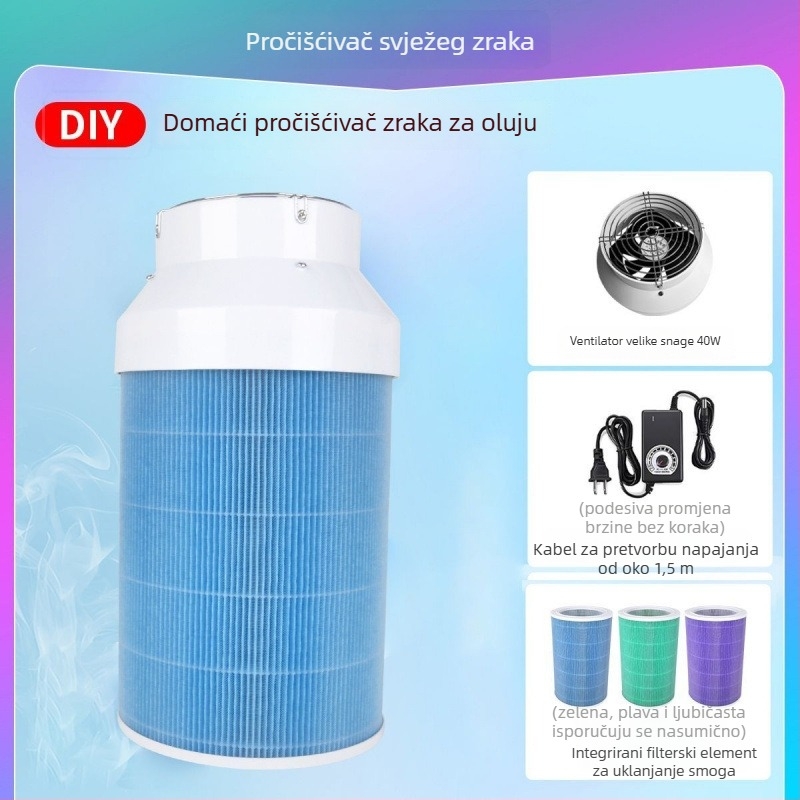 Filter za uređaj za pročišćavanje zraka: uklanjanje formaldehida i mirisa, uklanjanje dima, podesiva brzina, pogodno za prostore 61 m² i više