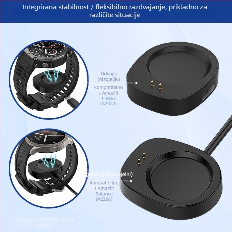 USB punjačka baza za Huami Amazfit T-Rex 3 s podijeljenim kabelom za punjenje, marka Oyu, model HS-Y011