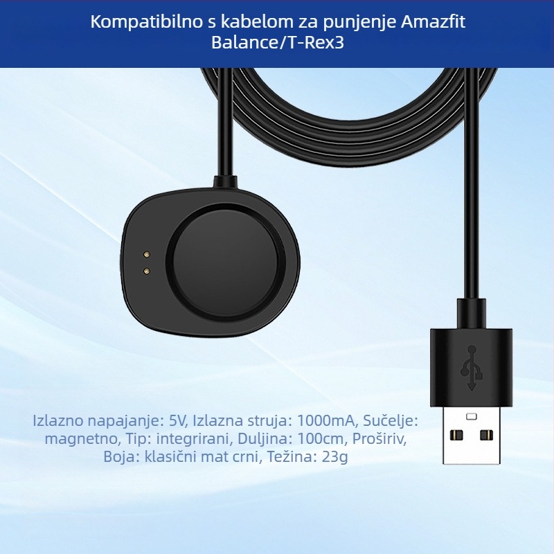 USB punjačka baza za Huami Amazfit T-Rex 3 s podijeljenim kabelom za punjenje, marka Oyu, model HS-Y011