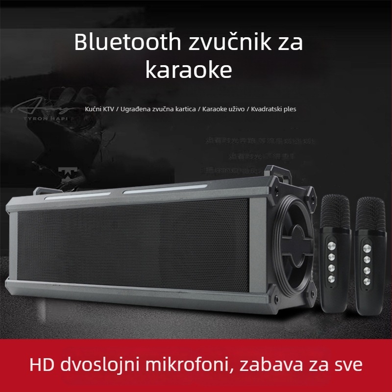Karaoke Bluetooth zvučnik, prijenosni za kuću i vani, Bluetooth 5.1; 20W; raspon frekvencija 100Hz-20kHz; SNR ≥95dB; IPX4 vodootporan