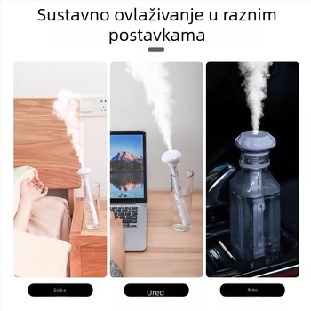 USB ovlaživač zraka za prostorije do 10 m², rezervoar 0,5–1 L, 1 izlaz magle, tiho rad 36–45 dB, USB napajanje 5V/1A