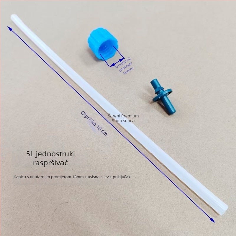 Ramenski raspršivač, 5 L, s komprimiranim zrakom, ventil za oslobađanje tlaka, mlaznica za raspršivanje