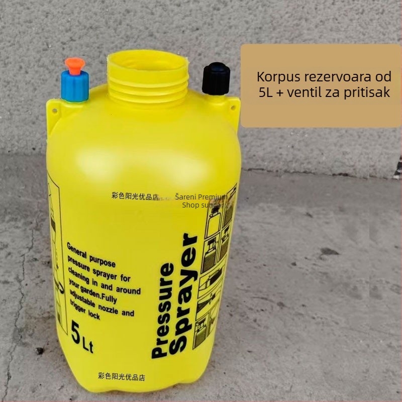 Ramenski raspršivač, 5 L, s komprimiranim zrakom, ventil za oslobađanje tlaka, mlaznica za raspršivanje