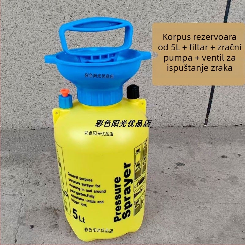 Ramenski raspršivač, 5 L, s komprimiranim zrakom, ventil za oslobađanje tlaka, mlaznica za raspršivanje