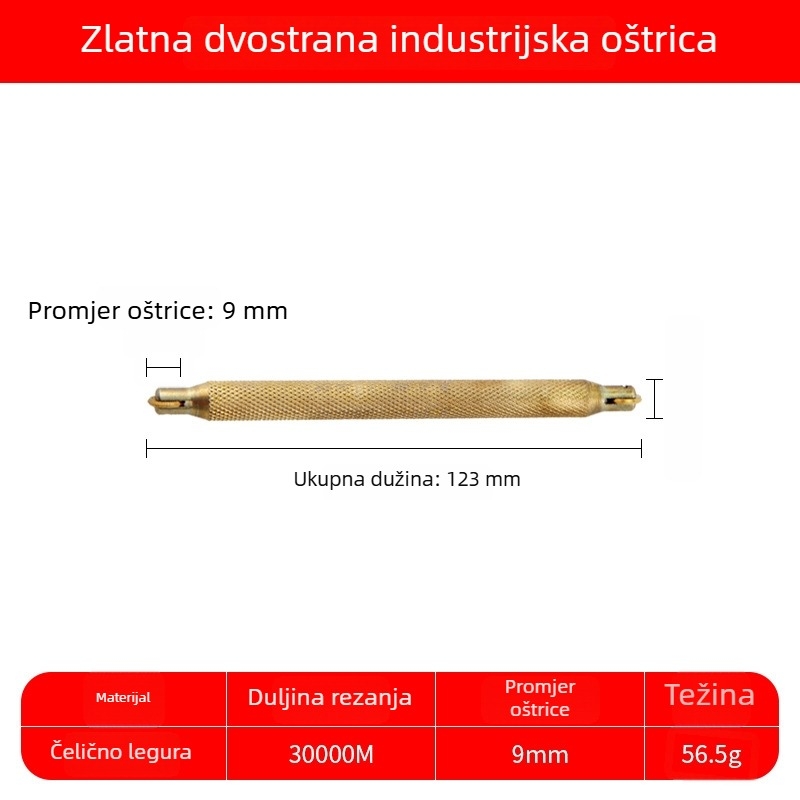Ručni rezač pločica s kolom noža za staklo i pločice — tip potisnog noža, posebna legura