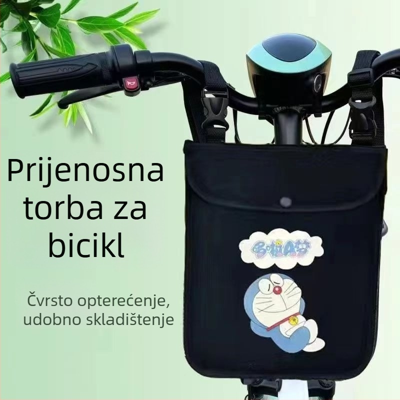 Prednja torbica za upravljač električnog bicikla, dvostruki džep za ključeve i telefon, platnena, model 000000