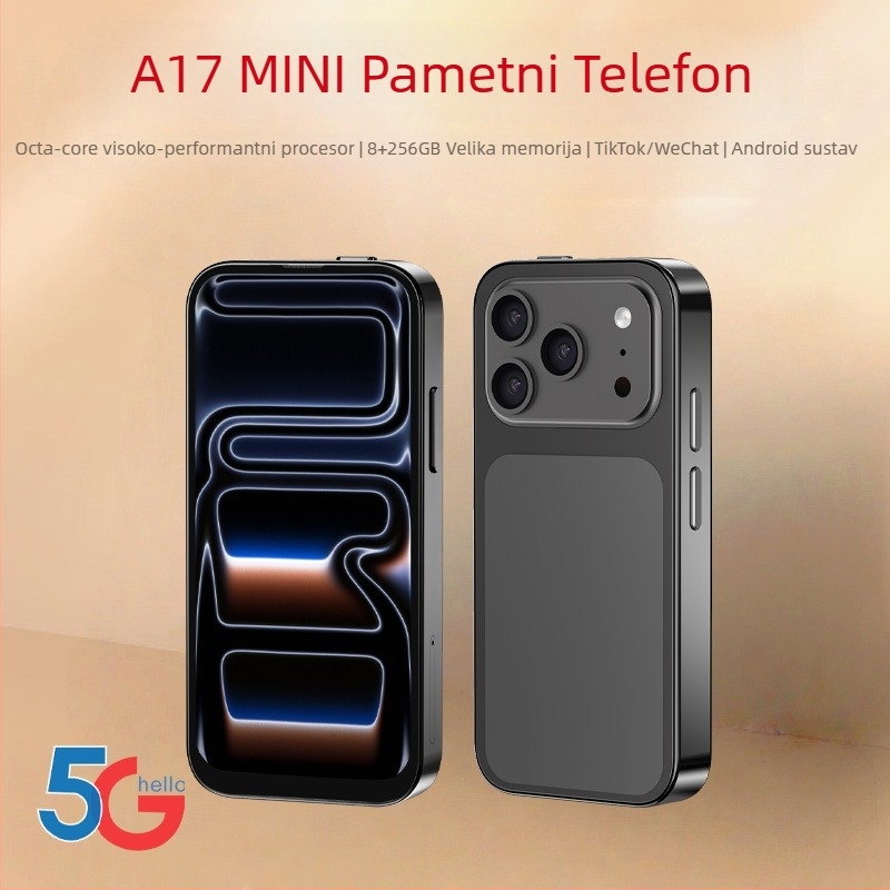 Mini pametni telefon 5G s punom mrežnom kompatibilnošću, model A17 – gaming telefon za studente