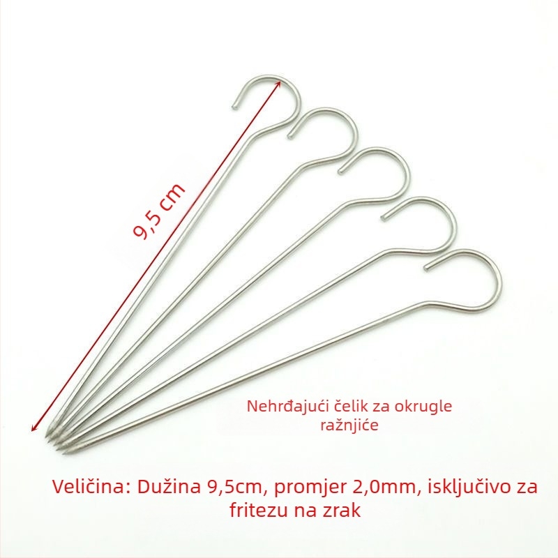 Roštilj štapići od 304 nehrđajućeg čelika s 9 kuka, višekratna upotreba