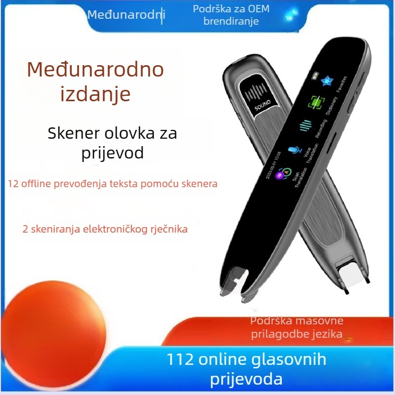 Prevoditeljska olovka s offline višeznačnim prijevodom, glasovno ponavljanje, punjiva litij-ionska baterija, težina 140 g