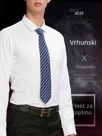 Zimska flis košulja za muškarce, dugi rukav, izdržljiva poliester tkanina, otporna na nabiranje, mogućnost izšivanja ili tiskanja loga